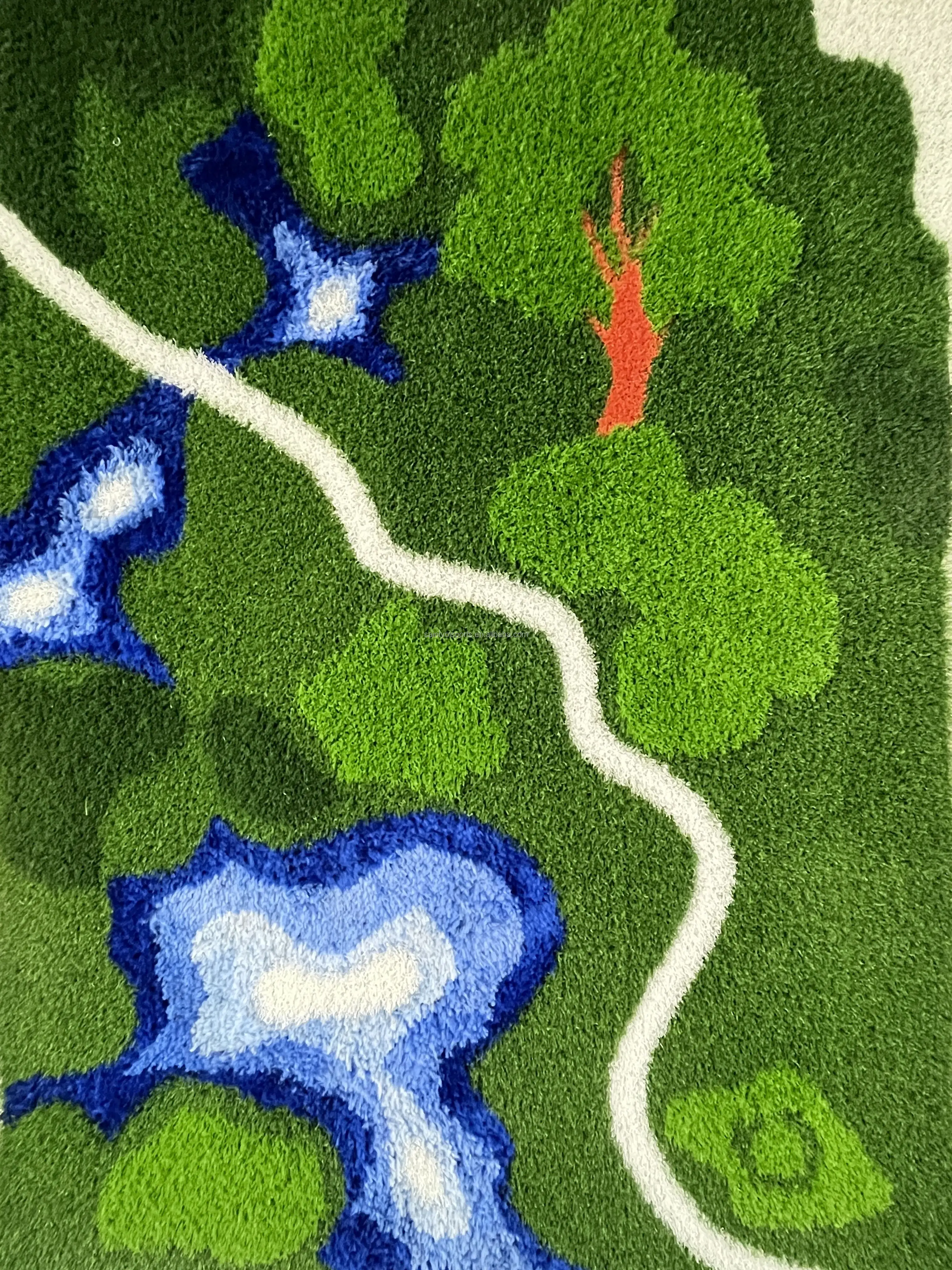 Customized Pattern Artificial Grass Carpet Logo Mat Synthetic Turf Portable Flooring Styles 3D Design Grass