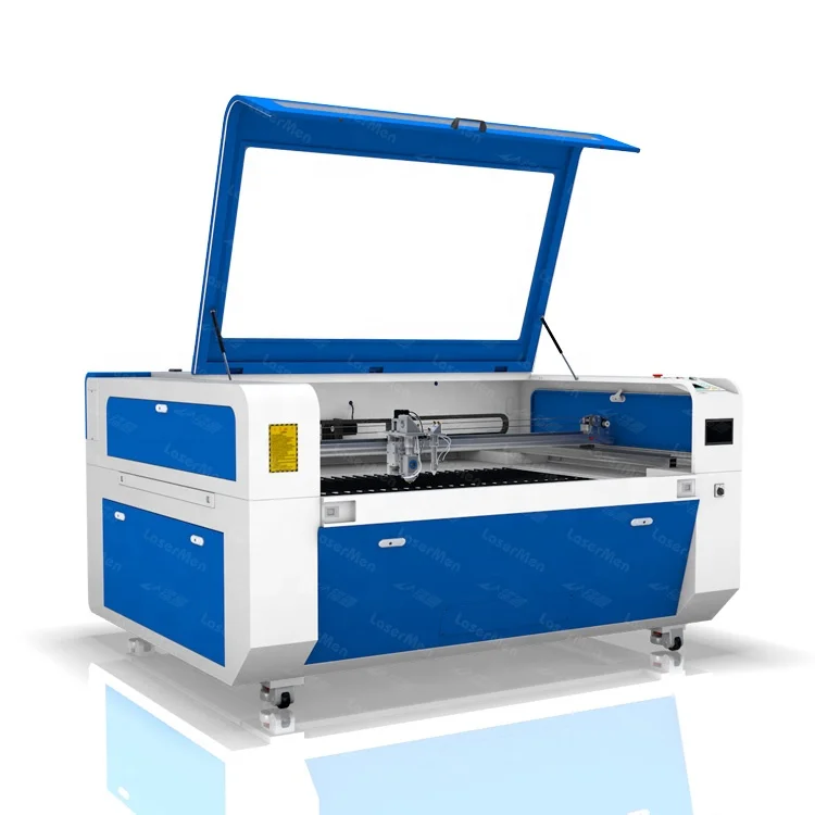 LaserMen design multifunctional CO2 hybrid laser cutter for foam leather fabric and iron cutting with 180W laser power