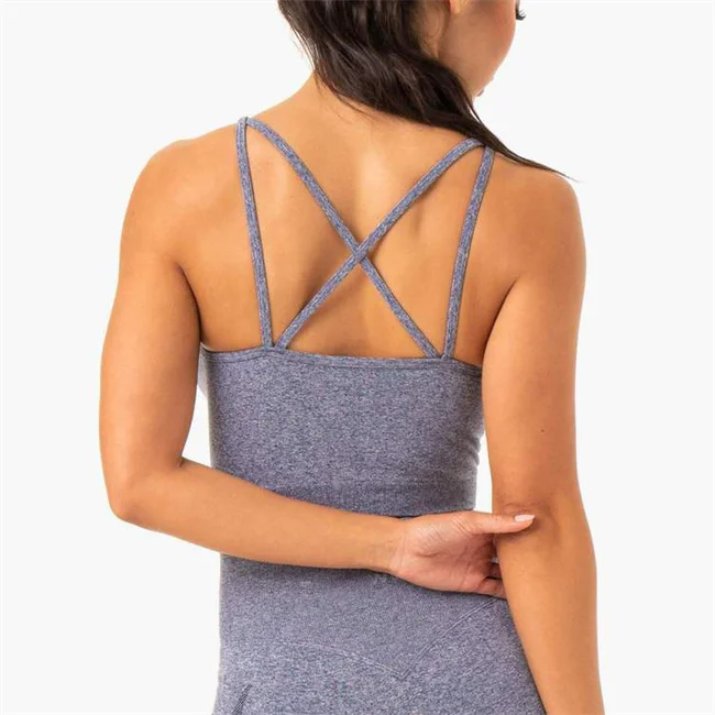 Майка на бретельках, топ для активного отдыха, Женская бесшовная Майка для йоги