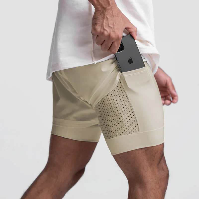 Wholesale Custom Best Selling Classic 2 In 1 Workout Quick Dry Running Training Shorts For Men