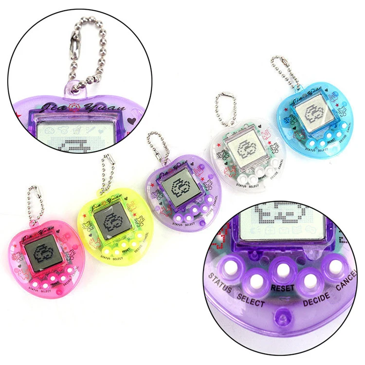 Luxury High Quality Peach Heart Transparent Electronic Nurturing Pet Machine Interactive Mini Virtual Pet Game Machine