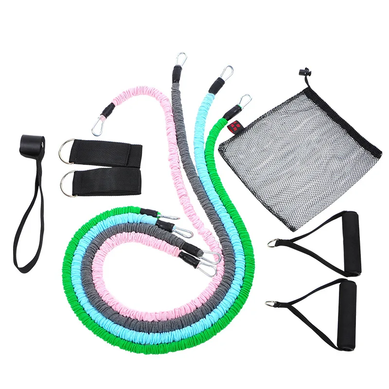 v1032 Natural Rubber Chest Expander Elastic Tube Set Fitness Resistance Band Latex Ring Tension Sheet Belt