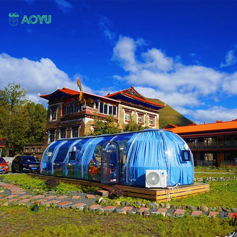 AOYU High strength PC material dome igloo low price luxury glamping house bubble transparent insulated tent hotel