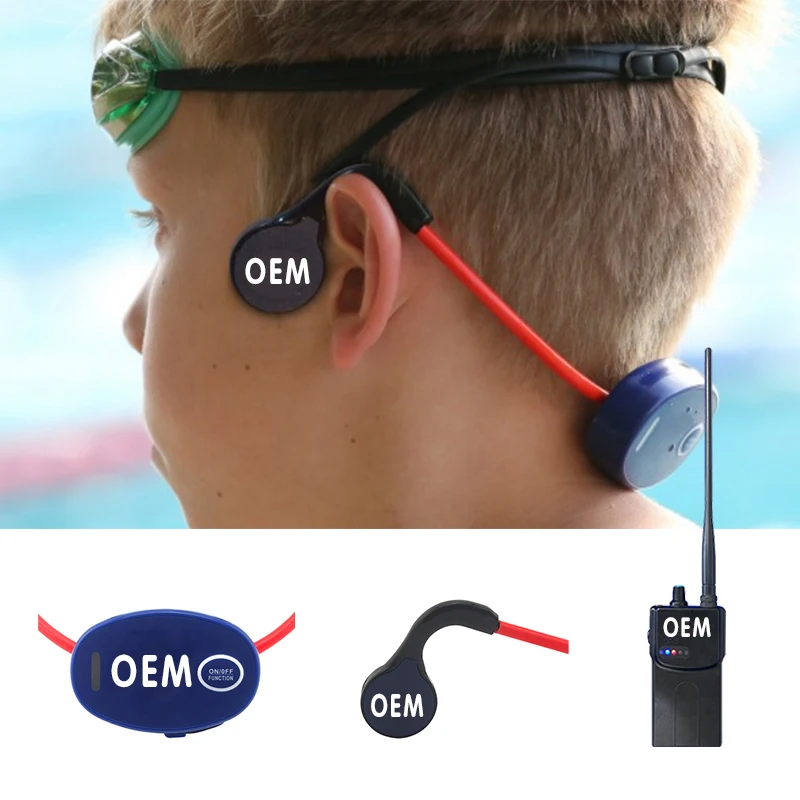 Swimming Training System SwimTalk Communicator 1 FM Transmitter and 10 Receivers Bone Conduction Headphones