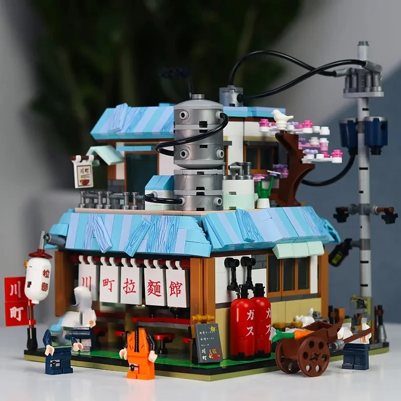 JK2361 MOC NINJA Anime Ramen Shop model Building Blocks sets DIY Small particle puzzle educational toy for Kids Christmas Gifts