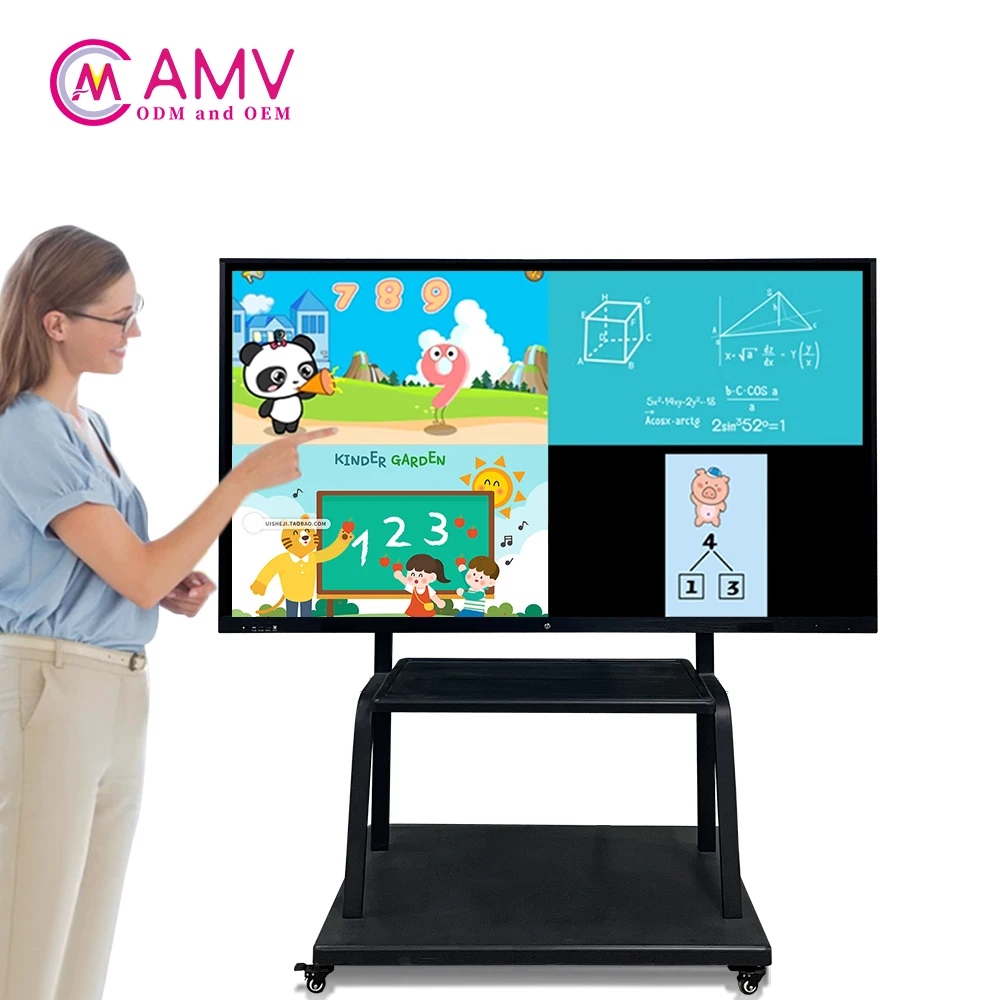 55 65 75 86 100 110inch Interactive Whiteboard 4k All-in-one Interactive Touch Screen Digital Whiteboard for Teaching