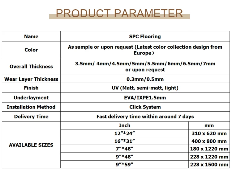 HOT Sale New Design, SPC Flooring With Click Lock SPC Vinyl Flooring/