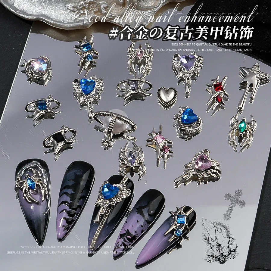 2025 New Arrival Top Selling Factory Price Alloy Nail Decorations Luxury Trending Products 3D Nail Art Accessories Set