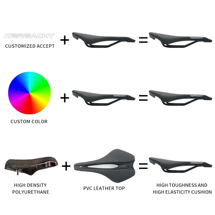 KEREACHY Bicycle Saddle Seat for Road Beach Racing Bike PU Leather Mountain Cruiser Bike seat