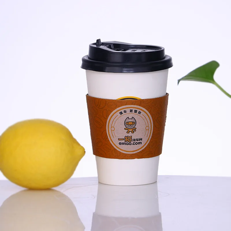 Customized Print Logo Compostable Coffee Cups 8oz 12oz 14oz 16oz 22oz Paper Glass for Hot Drink