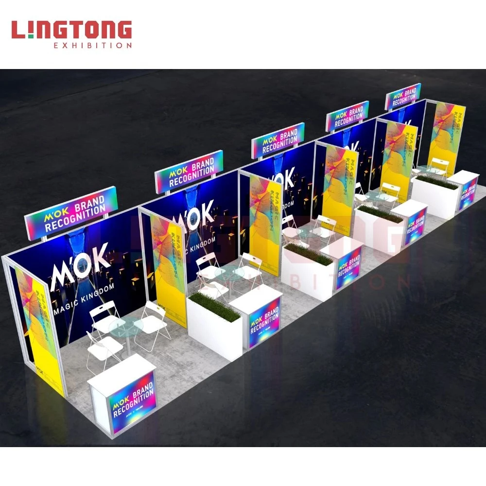 Customized 80mm aluminum extrusion fabric frame booth stand special design for tradeshow and technical show