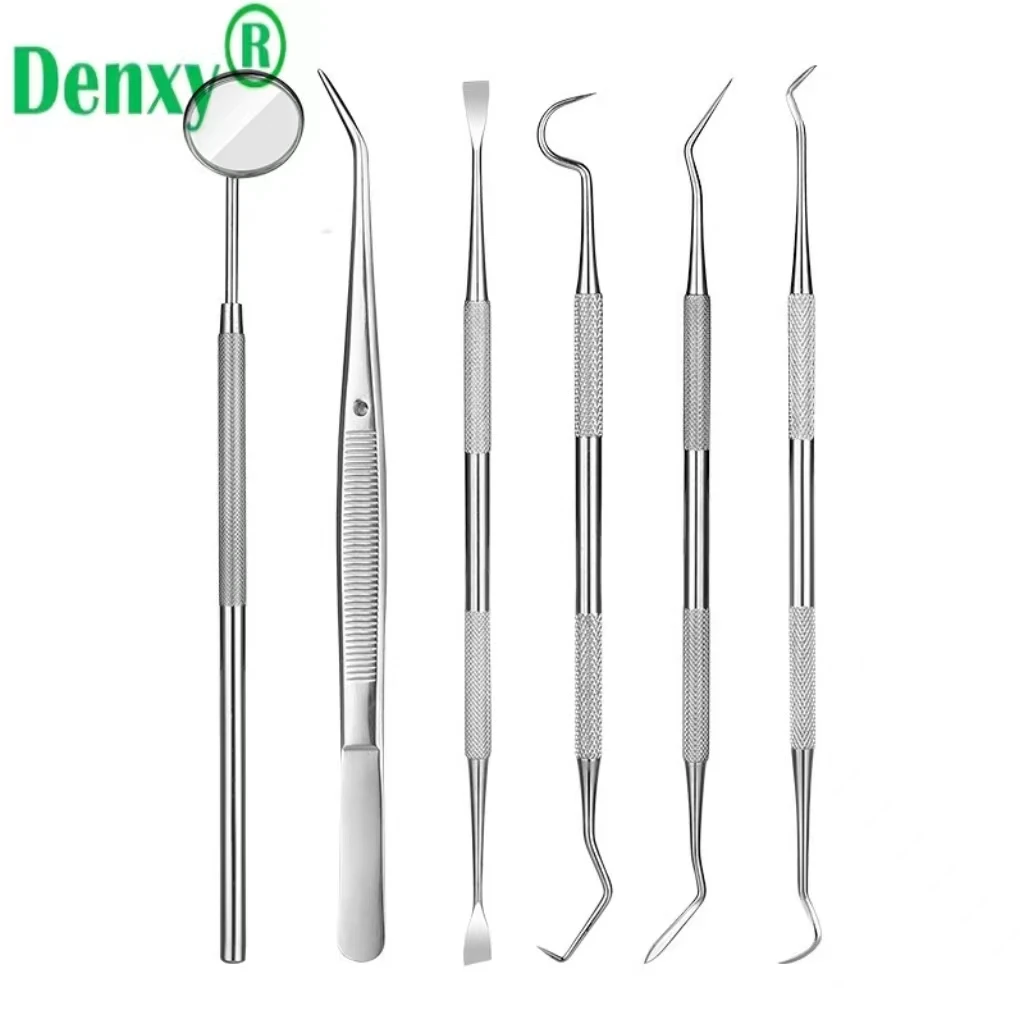 Denxy Dental 3pcs Oral Instrument Set Mirror Probe Tweezer Dental hygiene Tool Kit PMT Sets