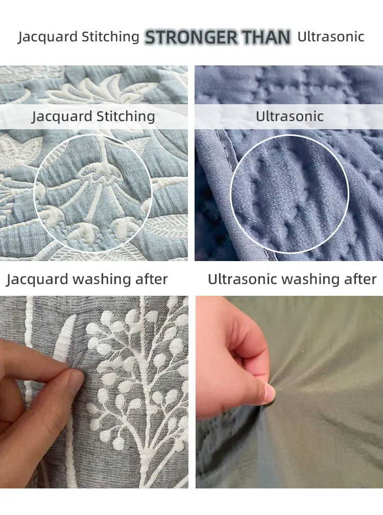 Hot Sale High Quality 100% cotton bedspread quilt set OEM Accept  bedding coverlet sets Oeko Standard  bed spread