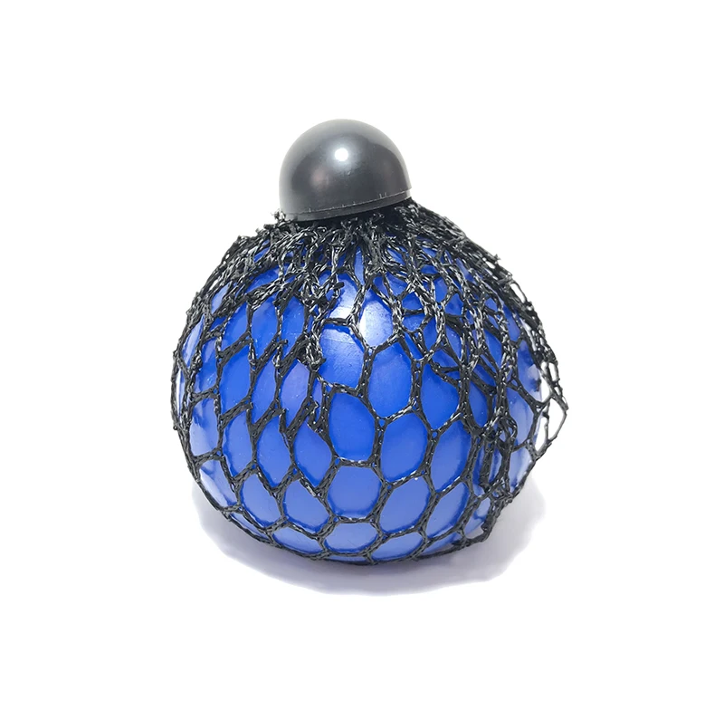 Wholesale Soft TPR Macarons Stress relieve Ball Squeeze Toy Net Ball With Fidget Toy Squishy Mesh Grape Ball For Kids