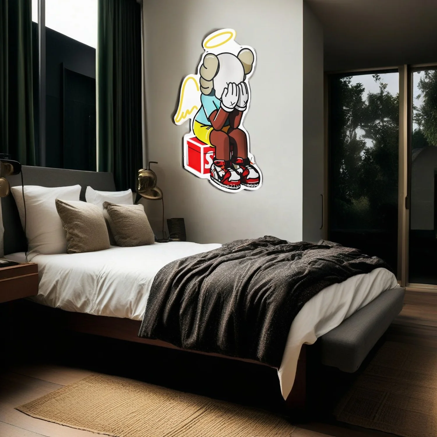 KAWS Doll Bear design customized neon lights with UV printing neon sign led neon sign with dimmer and remote for wall decor