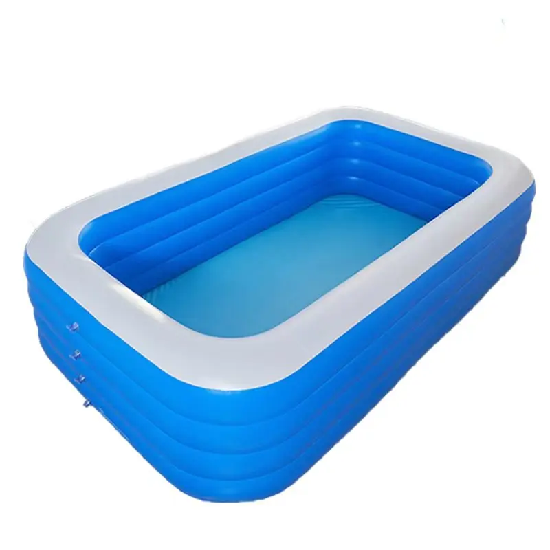 Factory Wholesale High Quality Family Use  On Ground Water Pool For Adults Multiple Size Rectangle PVC Inflatable Swimming Pool
