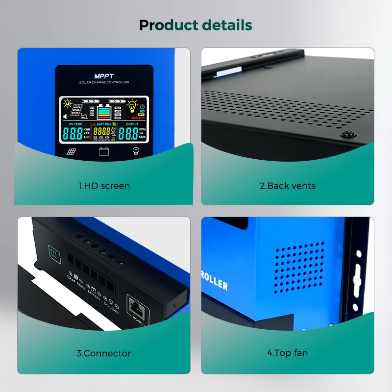 Factory Direct sale 48V  30a 40a50a 60a solar charger controller mppt with Lcd display and wifi communication