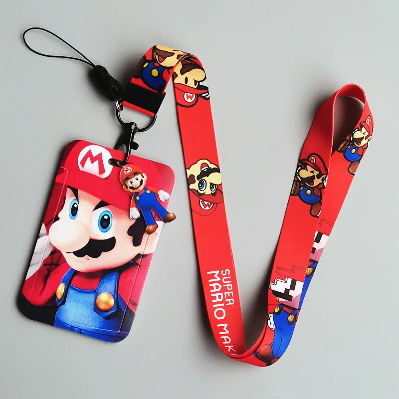 DL2904 Cartoon anime hard bus card holder, mobile phone long lanyard, student campus access control work card holder