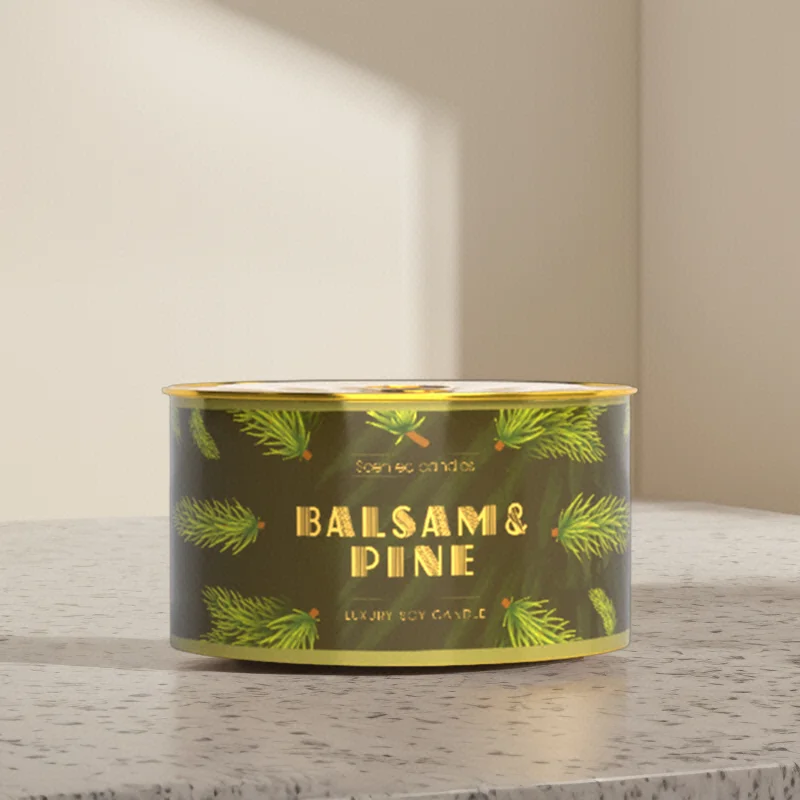High Quality Customizable Patterned Aluminum Metal Pop-Top Can  Wholesale Candle Tin Jar for Candle Making for CHRISTMAS