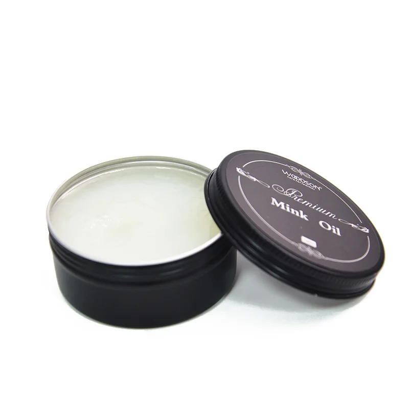 Woodson Mink Oil Tin Can Shoe Care Conditioner Waterproof Soften Repair Cream Mink Oil For Leather