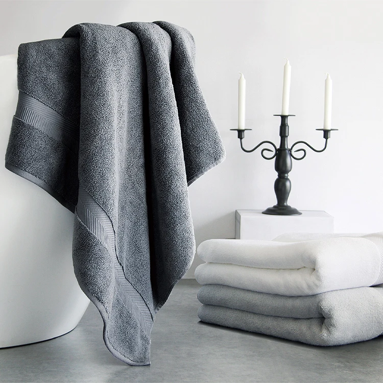 Towels high quality bamboo and cotton serviette de bain toallas with customized size