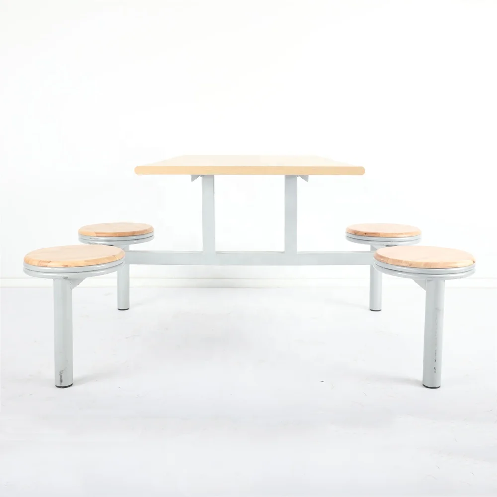 1200mm Stainless steel student dining conjoined table chair for 4 seater for school