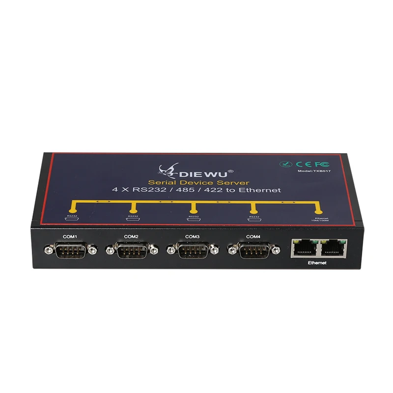 Dual Ports RJ45 Ethernet Lan to 4 Serial RS232 RS485 RS422 Converter Card