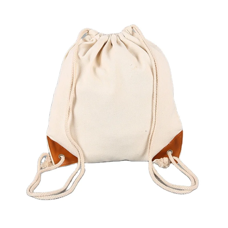  Promotional cheap custom logo backpack high quality tote cotton bag canvas