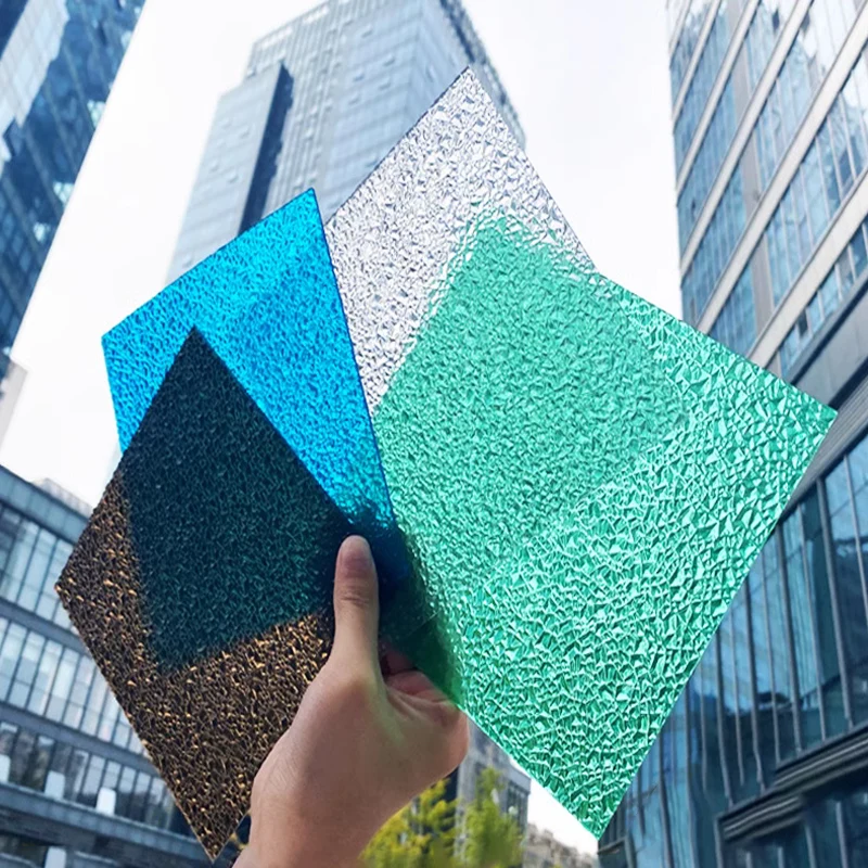 Multiple color options 2mm 3mm embossed polycarbonate Raindrop Partition canopy sheet