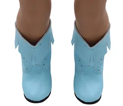 Заводское модное 18-дюймовые xiafu кукла с высоким берцем с кисточками красного цвета на толстом каблуке; Зимняя обувь в кукольном стиле