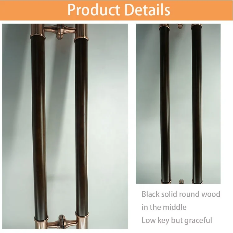 red bronze black wood vintage classical hotel villa office apartment beauty shop shopping mall glass wooden door handle pull bar