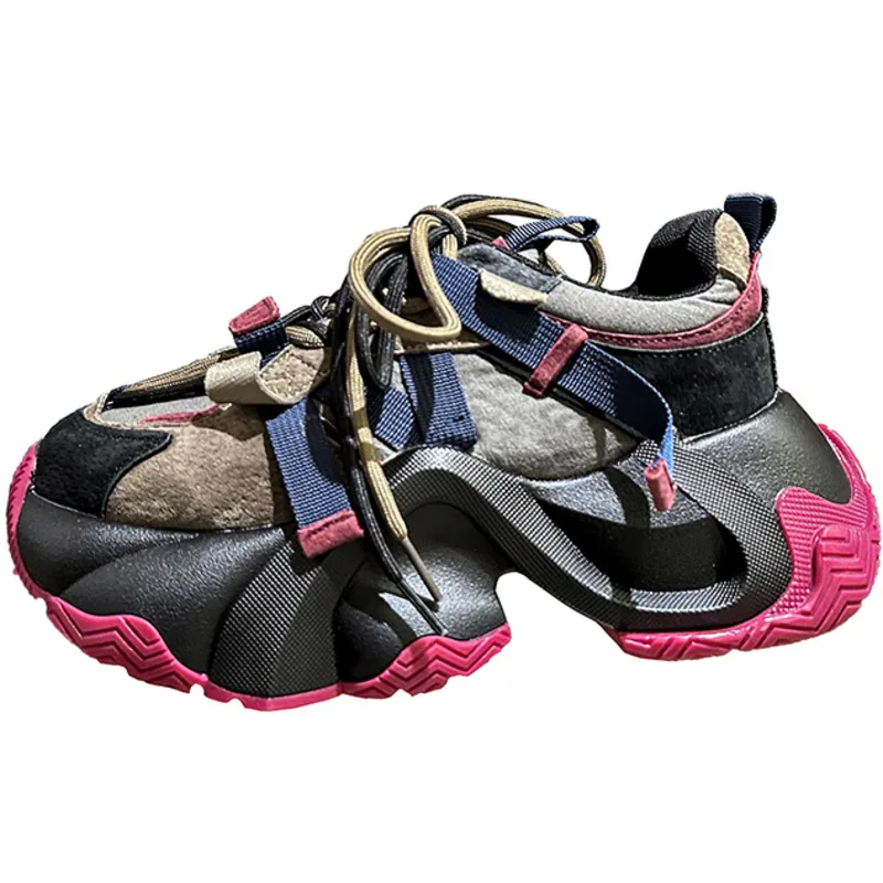 Dropshipping Custom Logo Popular Chunky Sneakers Height Increasing Casual Walking Style Shoes Women
