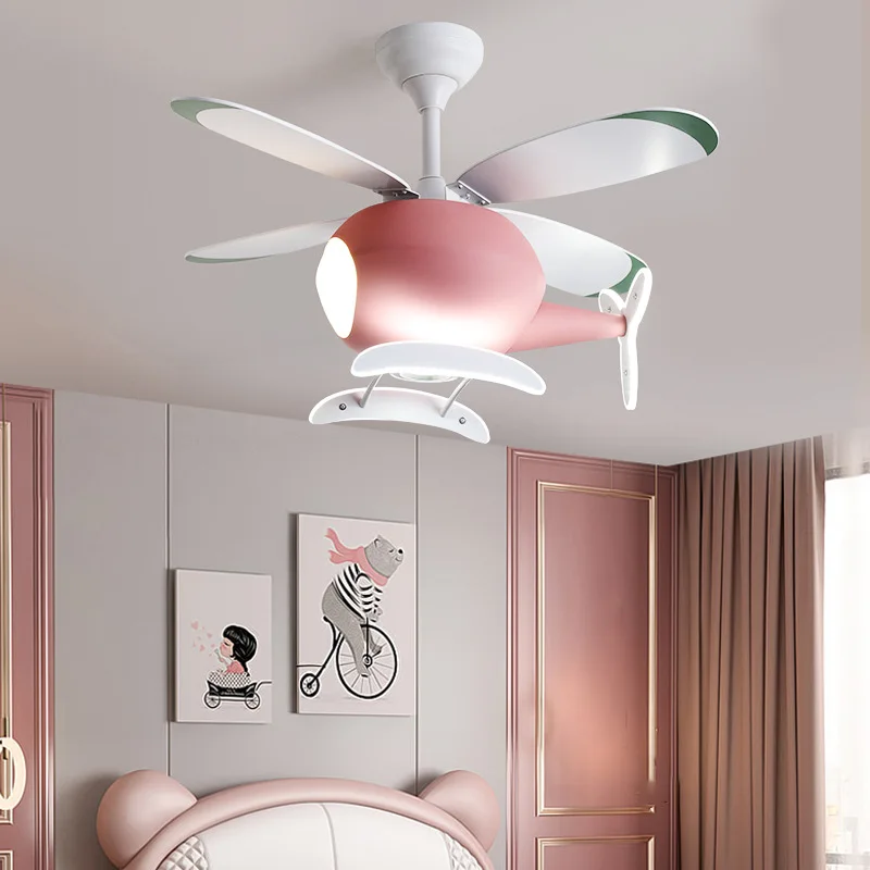High Quality Nordic Modern Creative Airplane Bedroom Living Room Room Fan Chandelier Ceiling Lamp