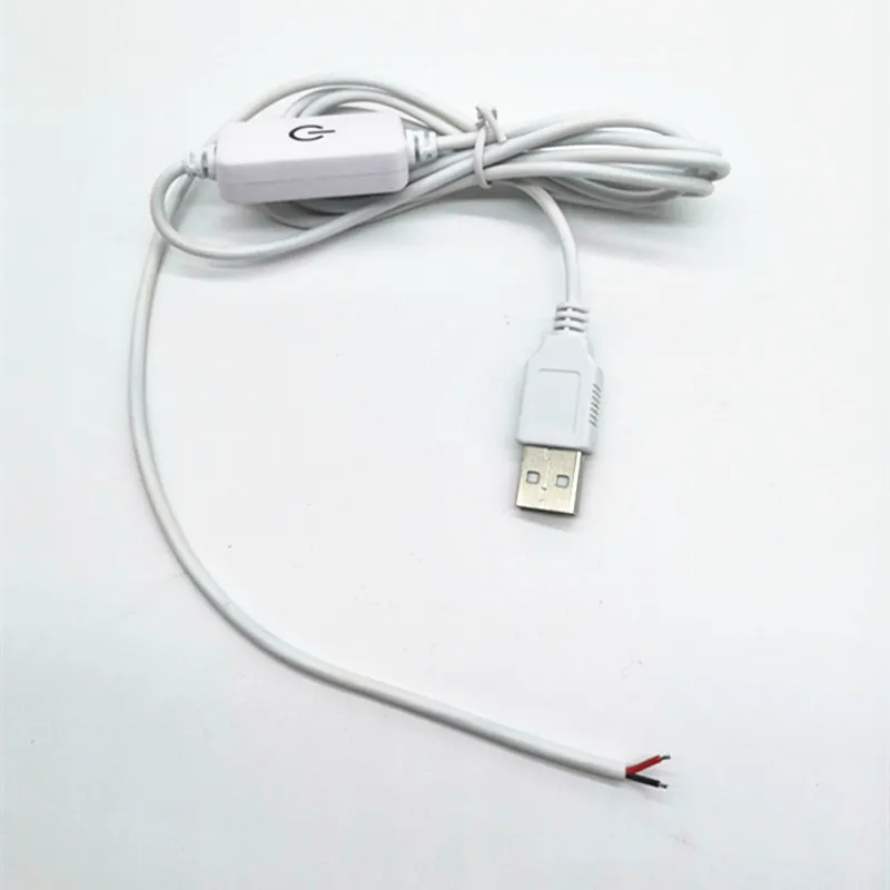 Customize 5V 12V 24V 2 Pin 24awg 2 Core Power ON OFF supply Charging Open Wire USB chage Cable with Switch
