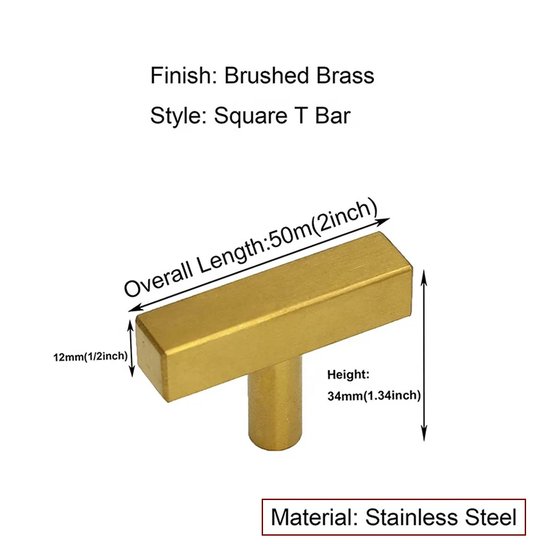 Brush Brass Gold Stainless Steel Cabinet Hardware Furniture Office Cupboard Drawer 96mm Door Pull SS Handle