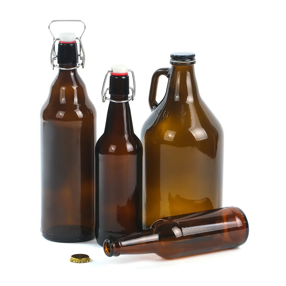 Wholesale 1 Gallon 2.5 Liter Empty Giant California Amber Glass Liquor Beer Wine Bottle