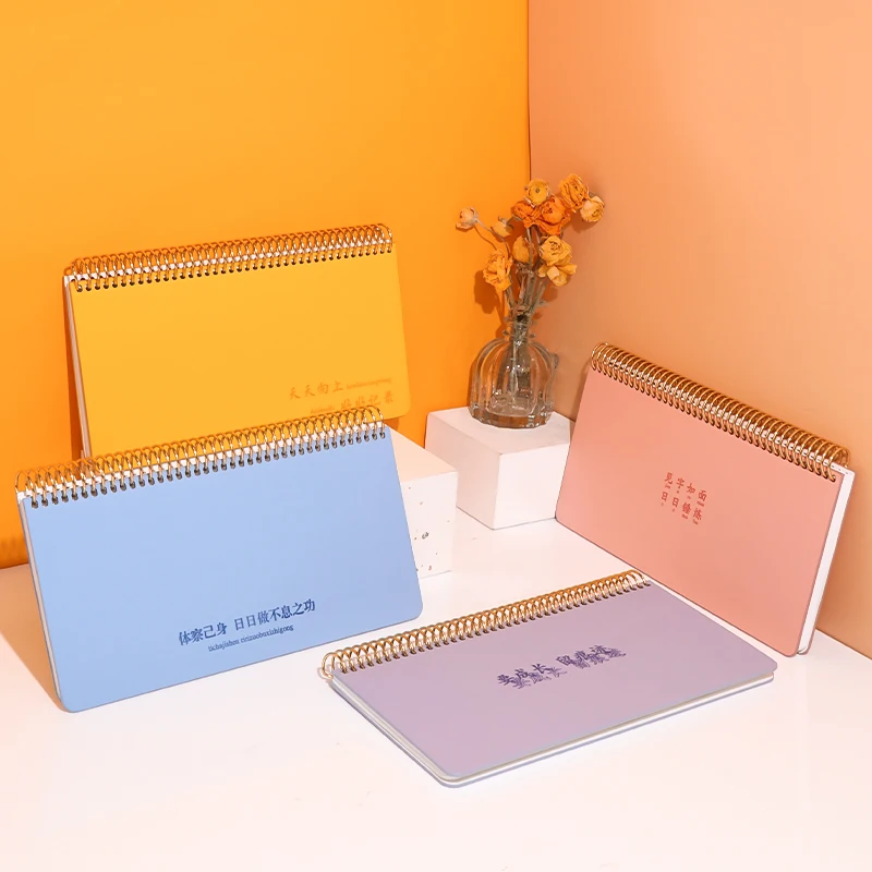 Custom Hardcover Macaron Color Spiral Agenda Daily Planner Notes for Business Office