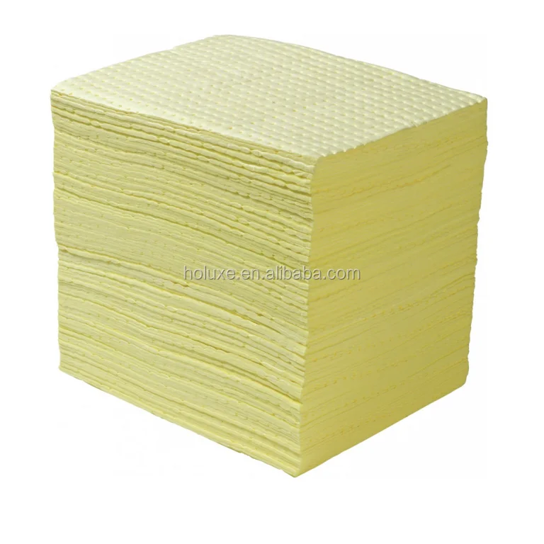 Yellow Chemical Absorbent Pads for Spill Control