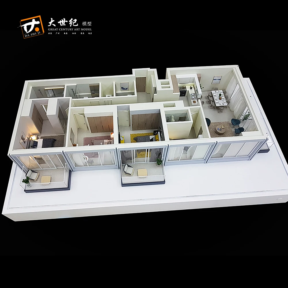 Two bedroom apartment model with furniture