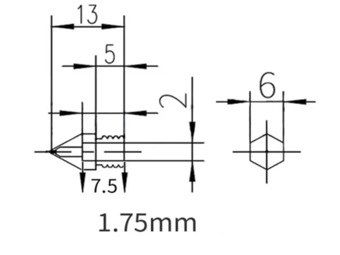 MK8 Brass Nozzle 0.1mm 0.2mm to 0.9mm 1.75mm /3mm Extruder 3D Printer Nozzle