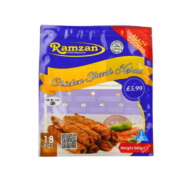 Food Grade Nylon Frozen Food Zipper Bag Frozen Dumplings Food Packaging Bags With Logo