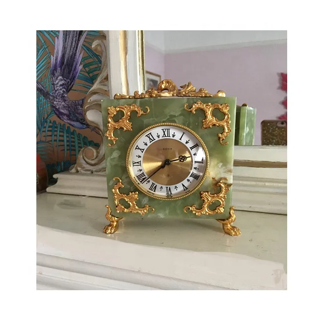 Hot Selling Bright Green Marble Clock In Cheap Price Available In Pakistan