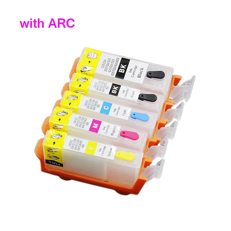 5 COLORS PGI525 CLI526 refillable ink cartridge compatible for Canon IP4850 IX6550 MX885 MX895 MX715 printer