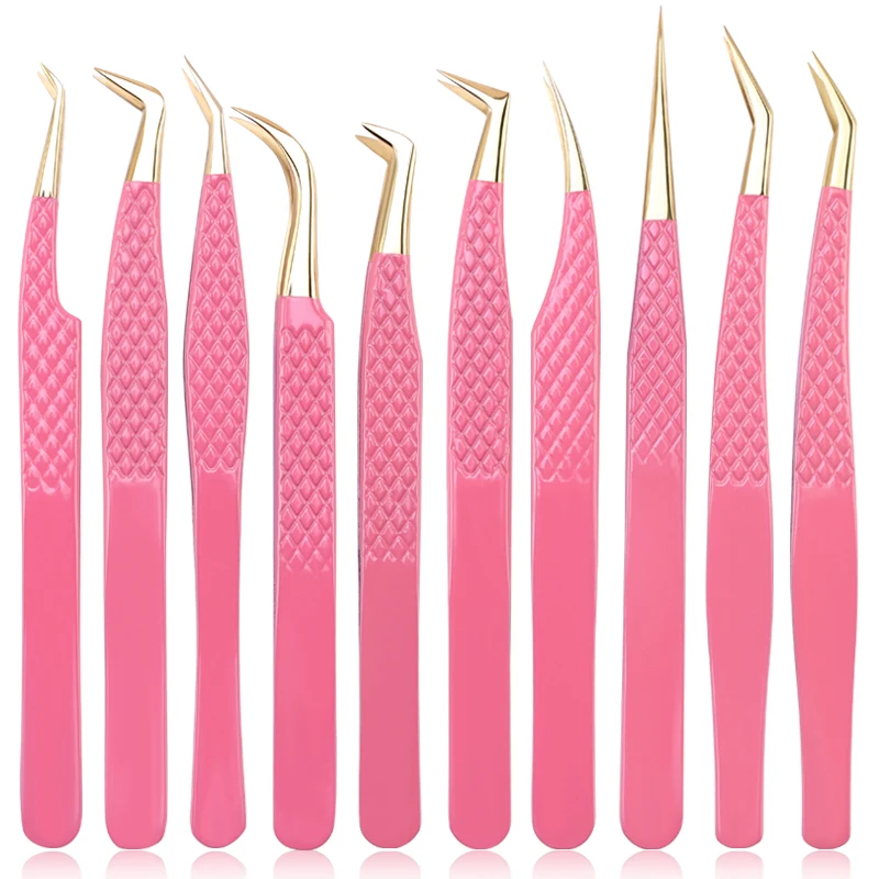 Custom Logo Tweezers Volume Private Label Stainless Steel Lash Tweezer Eyelash Extension Tweezers
