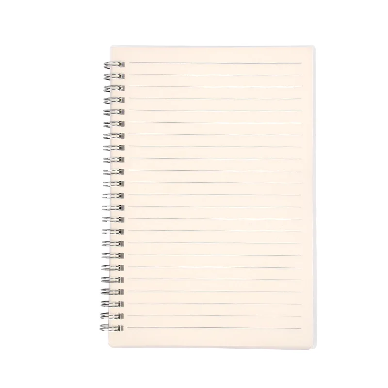 Joytop cheap A4 A5 B5 80sheets 120sheets PP transparent cover in stock notebook spiral Journal Book Notebook school custom