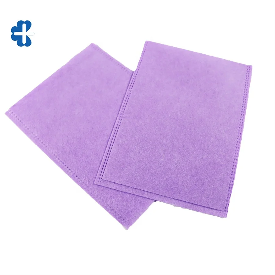 Purple Color soft Disposable Non Woven Molton Washing Gloves To Cleaning Patient Body