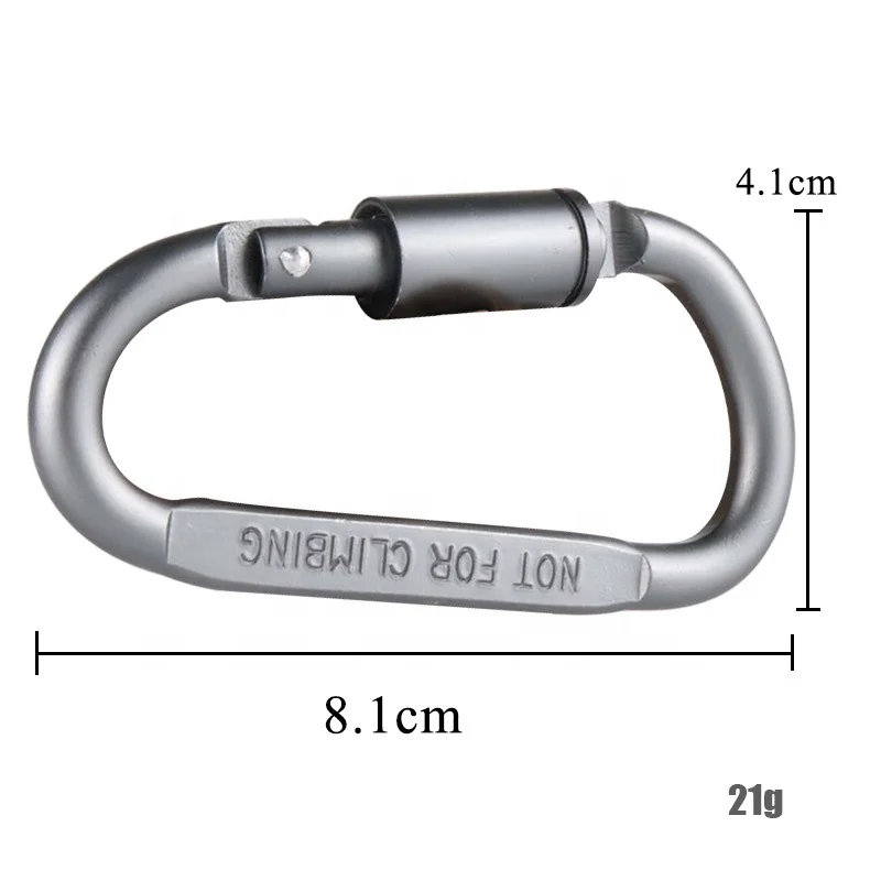 Premium High Quality Outdoor Aluminum D-Ring Locking Carabiners Lightweight Durable for Hiking Camping Keychains Backpack