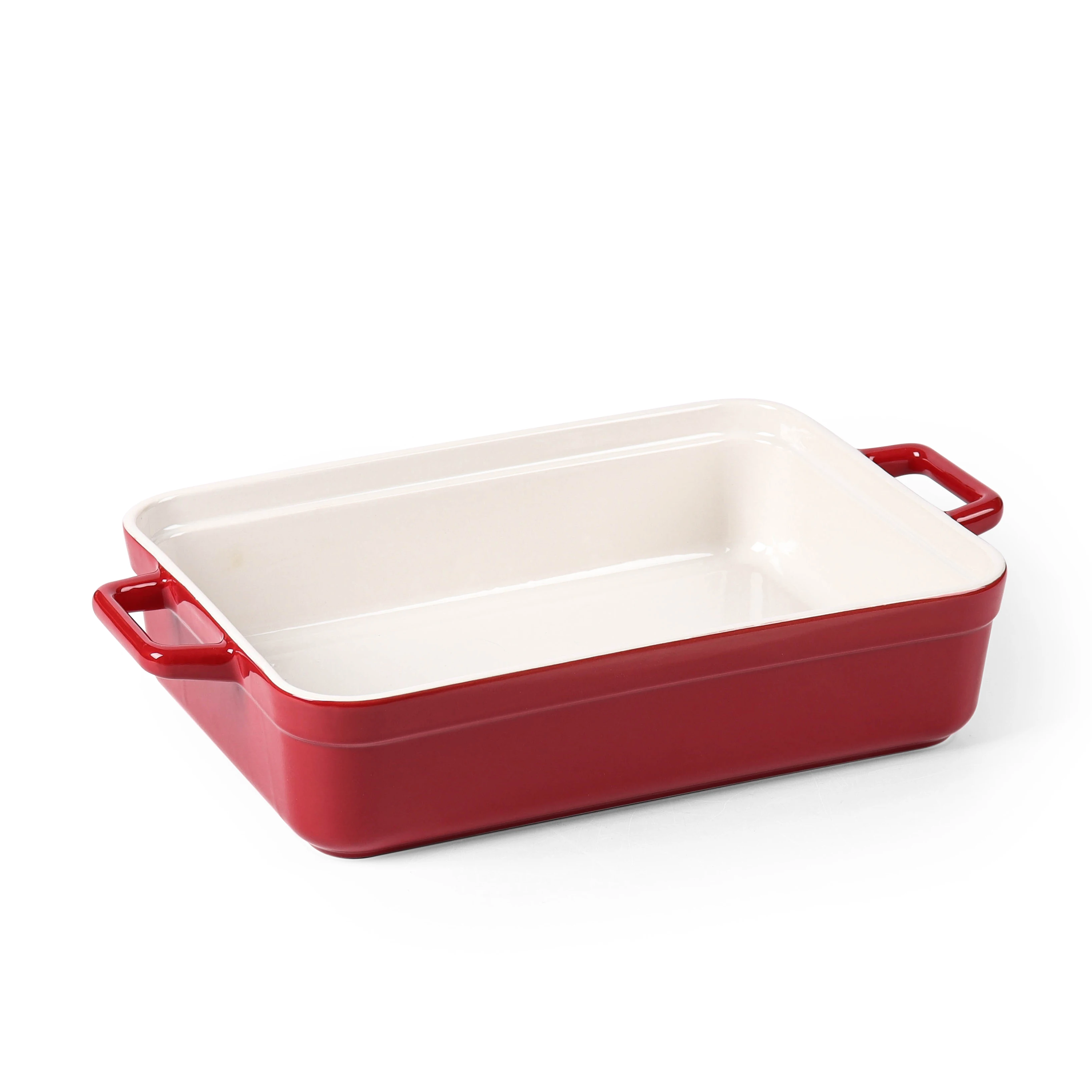 Custom bakeware kitchen glazed porcelain baking trays for oven large rectangular baking dish pan