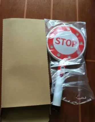 Traffic Control Crowd Crossing Guard Command Hand Held Led Flashing signal Light Arrow Go Signage Handheld Stop LED Traffic Sign