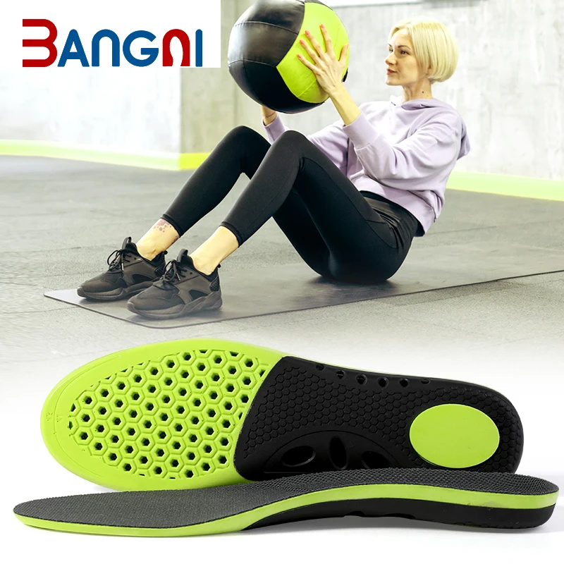 Breathable High Elastic Cushioning Shoe Inserts Shock Absorbing Inner Sole PU Sport Insoles